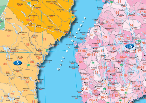 Poster Europe des Codes postaux
