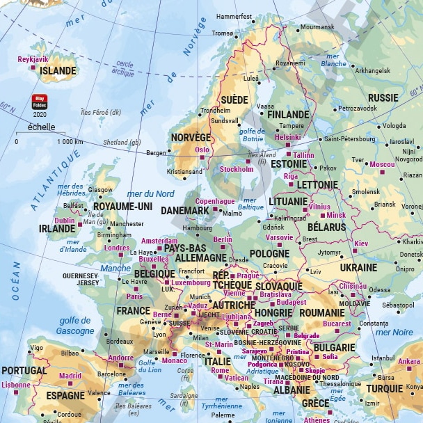 carte de l'Europe pour agenda Blay-Foldex - carré