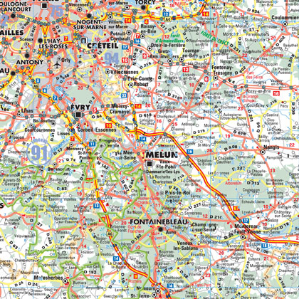 Nos fonds cartographiques - Ile-de-France 500 000 Zoom Melun - Blay-Foldex