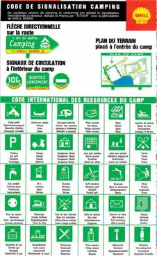 Carte Foldex ancienne pour Shell - camping