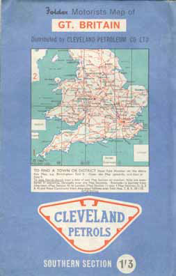 Carte Foldex ancienne pour Cleveland petrols