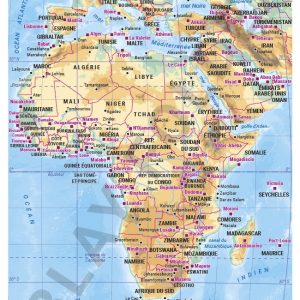carte de l'Afrique pour agenda Blay-Foldex
