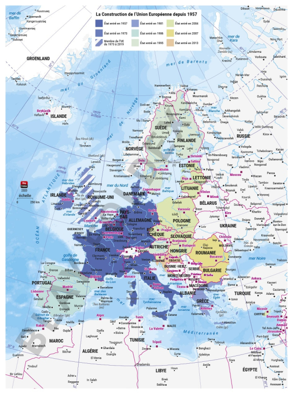 carte de l'Europe politique pour agenda Blay-Foldex