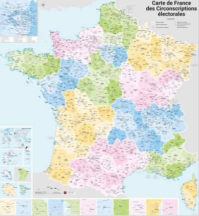 carte des circonscriptions électorales de France