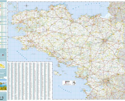 Carte routière de Bretagne en Breton