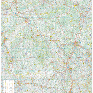 Poster de la carte routière de la région Bourgogne