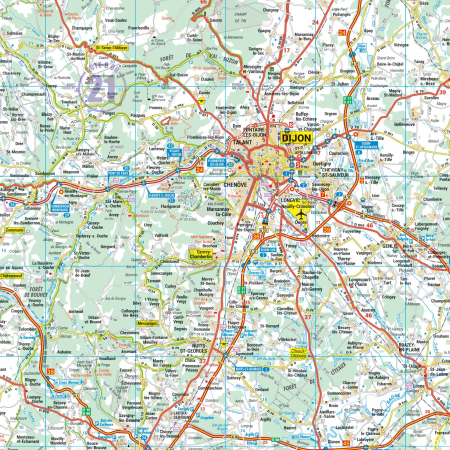 Poster de la carte routière de la région Bourgogne-France-Comté