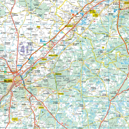 Poster de la carte routière de la région Centre-Val-de-Loire
