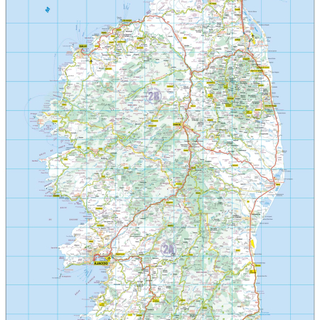 Poster de la carte routière de la région Corse