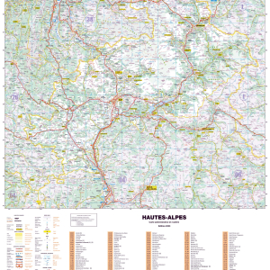 Poster de la carte routière du département des Hautes-Alpes