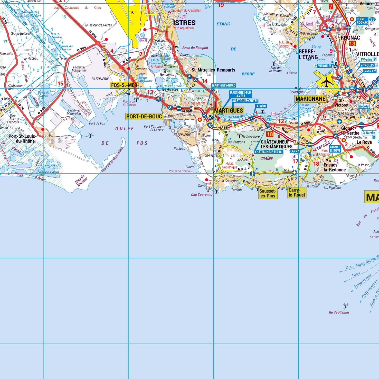 Poster de la carte routière du département des Bouches-du-Rhône