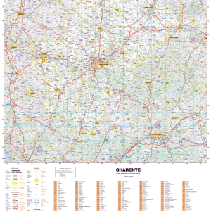 Poster de la carte routière du département de la Charente