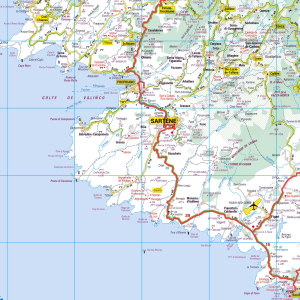 Poster de la carte routière du département de la Corse-du-Sud