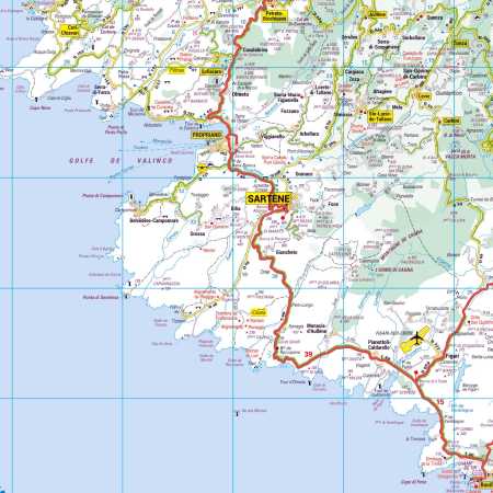 Poster de la carte routière du département de la Corse-du-Sud