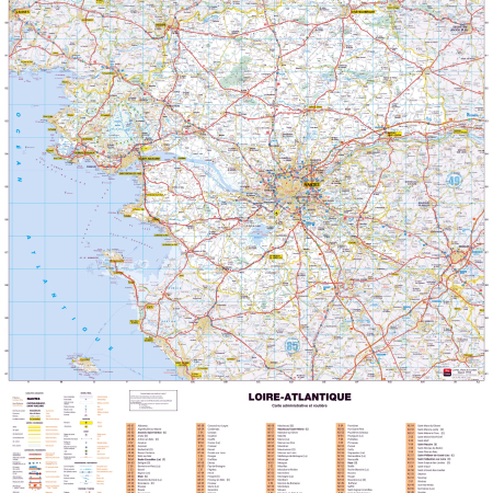 Poster de la carte routière du département de la Loire-Atlantique