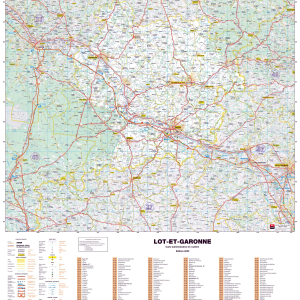 Poster de la carte routière du département du Lot-et-Garonne