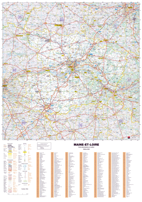 Poster de la carte routière du département du Maine-et-Loire