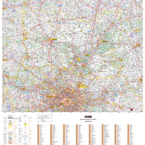 Poster de la carte routière du département de l'Oise