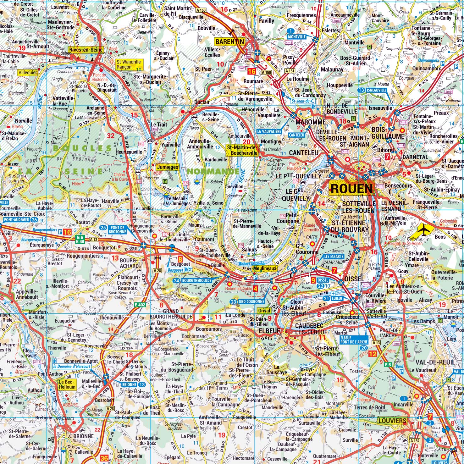 Poster de la carte routière du département de la Seine-Maritime