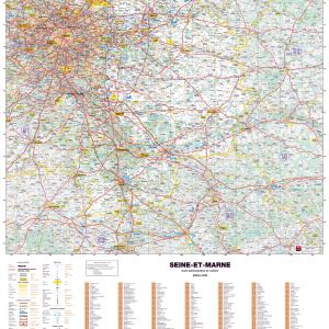 Poster de la carte routière du département de la Seine-et-Marne