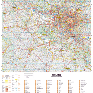 Poster de la carte routière du département des Yvelines