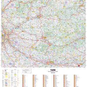 Poster de la carte routière du département du Tarn