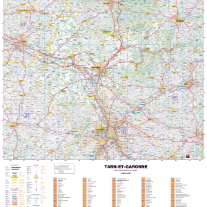 Poster de la carte routière du département du Tarn-et-Garonne
