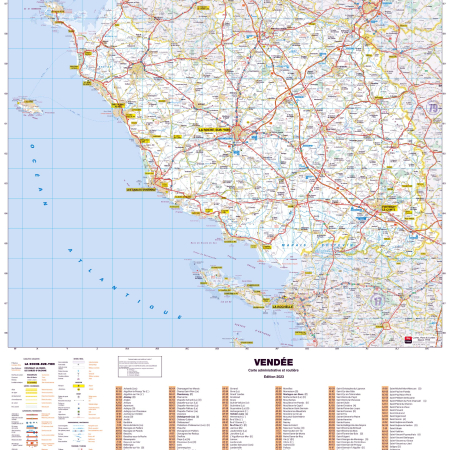 Poster de la carte routière du département de la Vendée