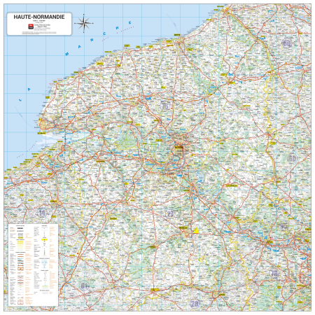 Poster de la carte routière de la région Haute-Normandie
