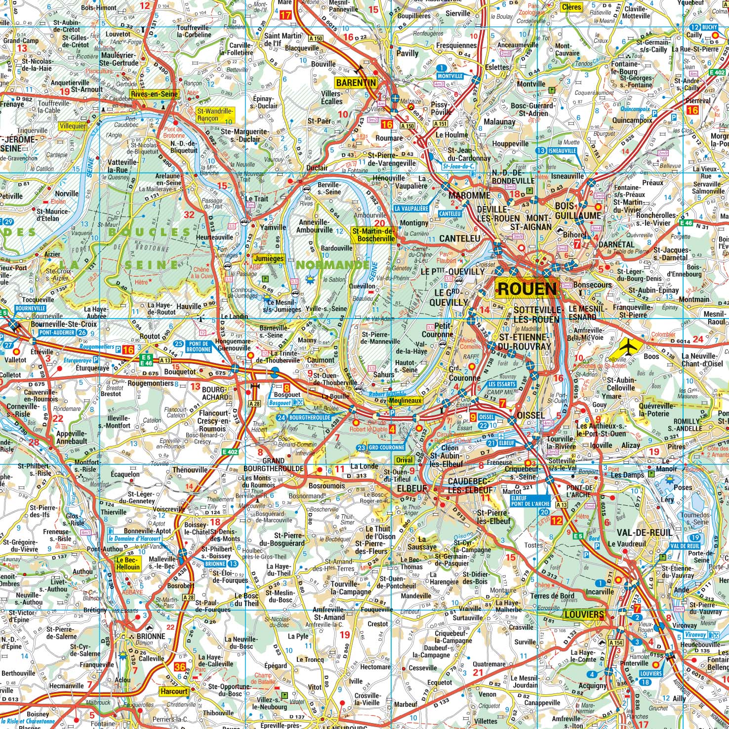 Haute-Normandie_detail Poster de la carte routière de la région Haute-Normandie