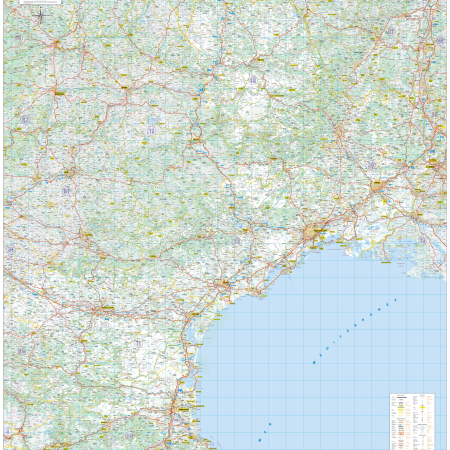 Poster de la carte routière de la région Languedoc-Roussillon