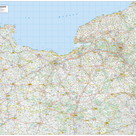 Poster de la carte routière de la région Normandie