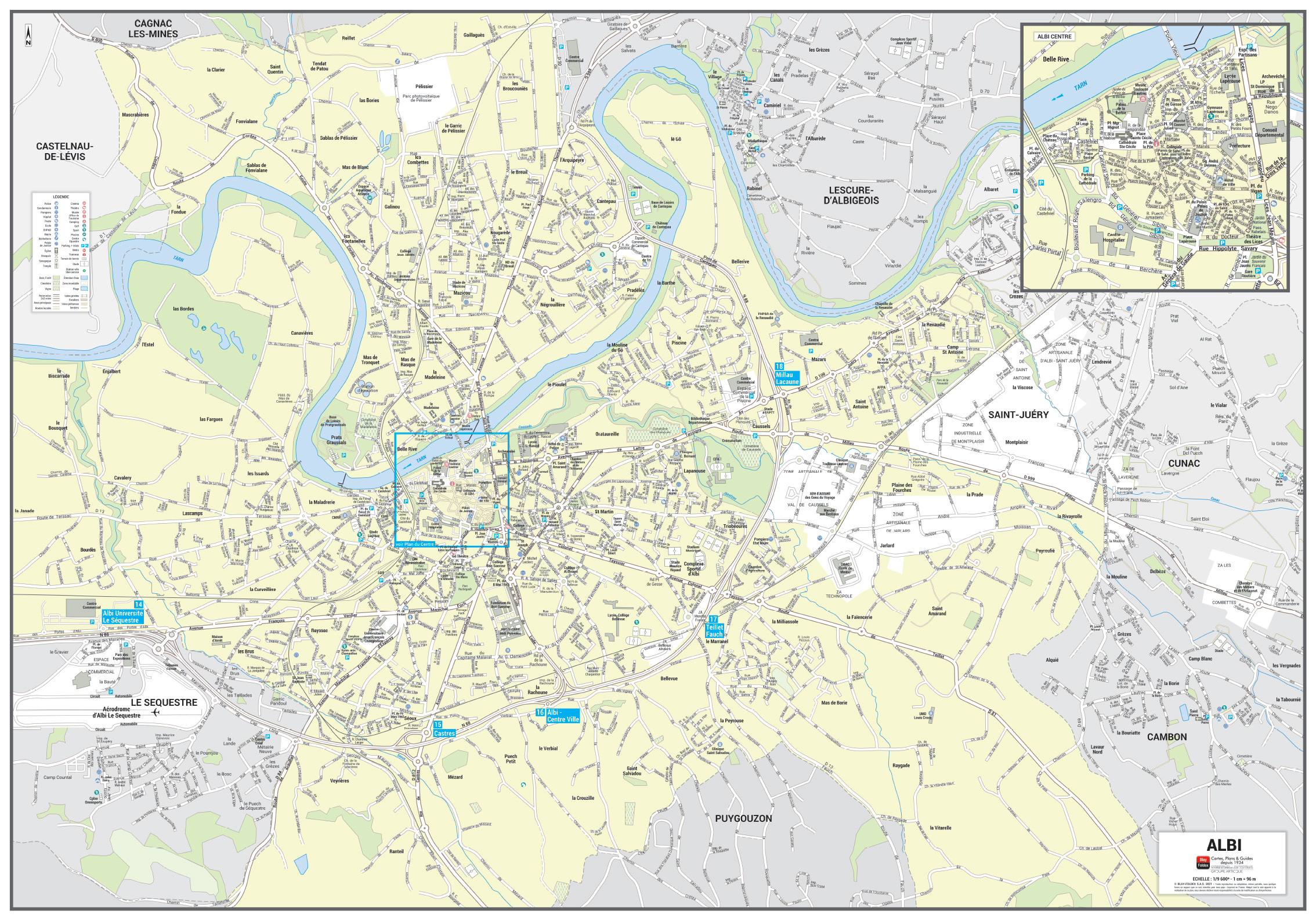 Poster du plan de ville d'Albi
