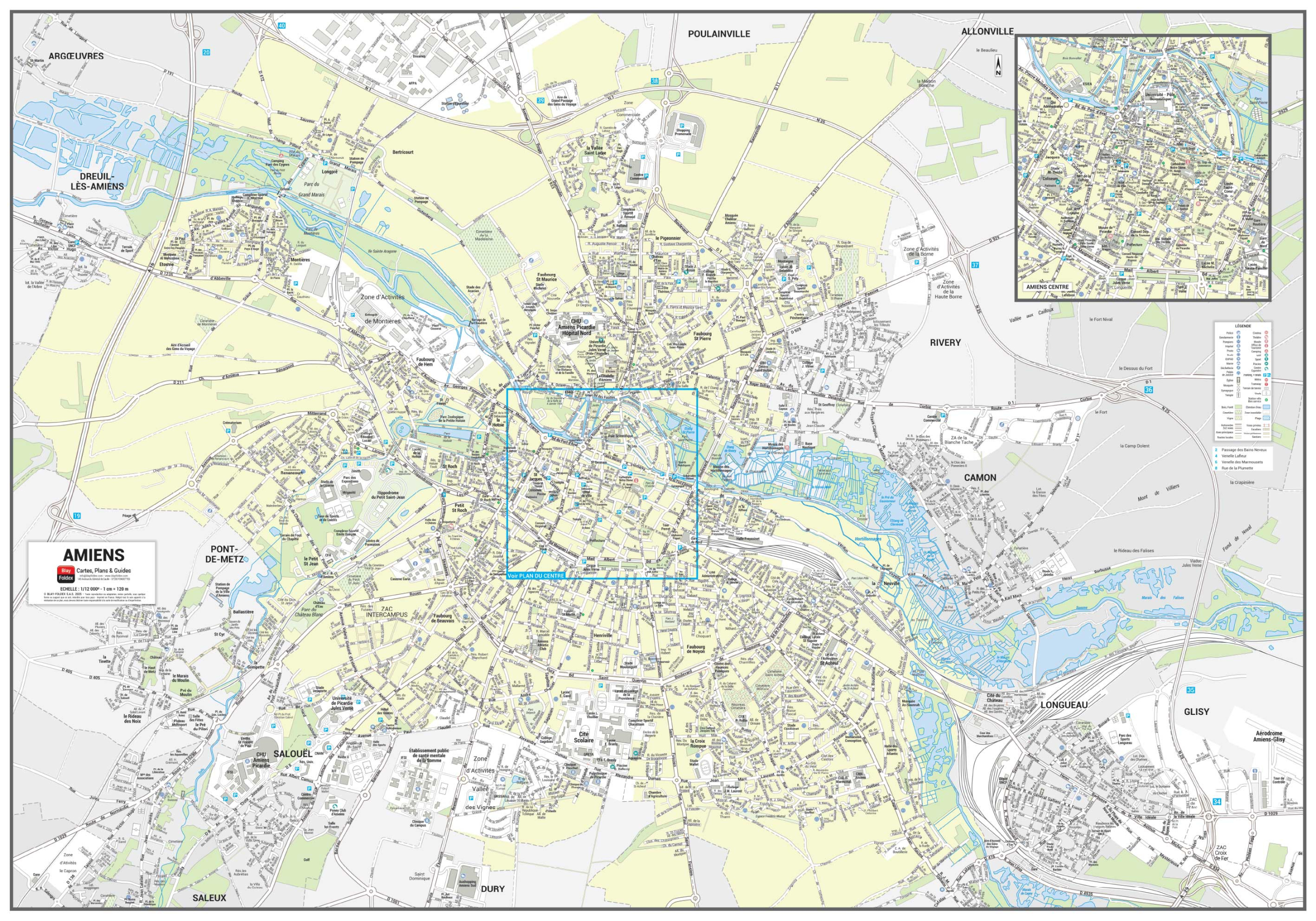 Poster du plan de ville d'Amiens