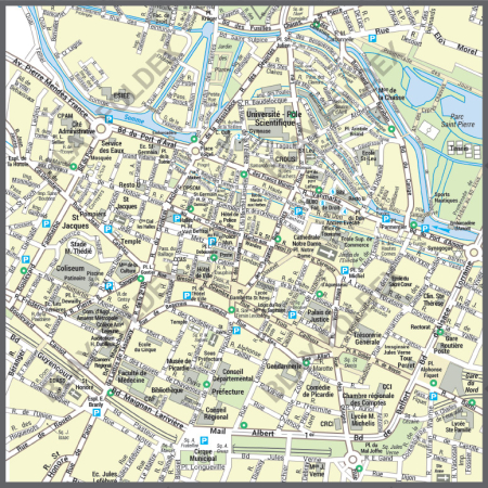 Poster du plan de ville d'Amiens