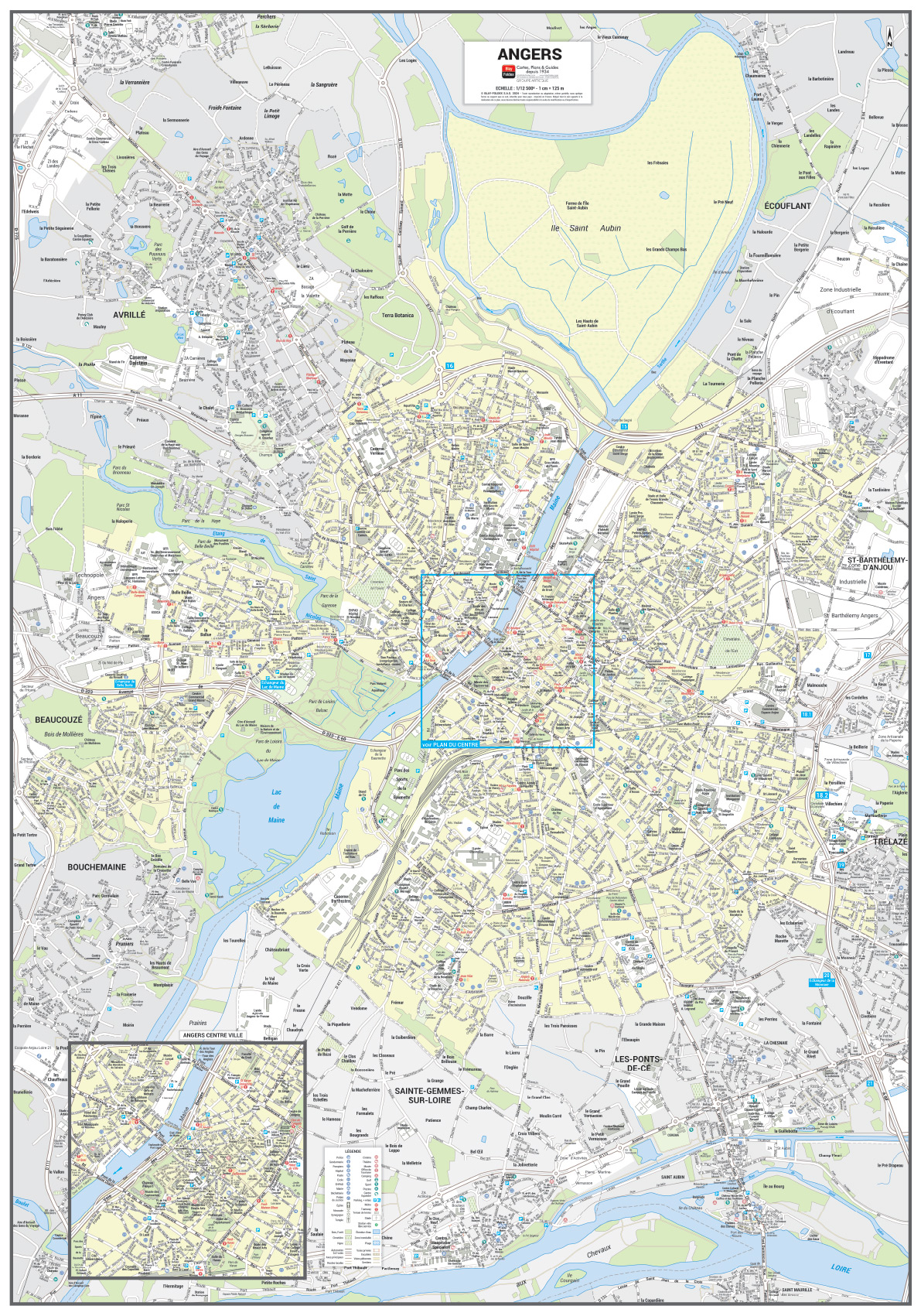 POSVILLEANGERS Poster du plan de ville d'Angers