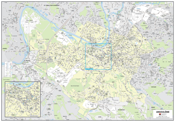 Poster du plan de ville d'Angoulême