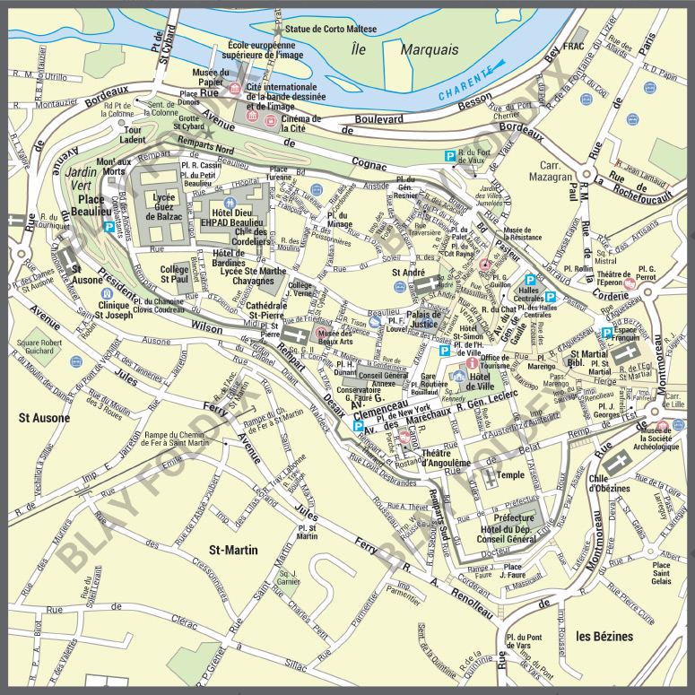POSVILLEANGOULEME_CV Poster du plan de ville d'Angoulême