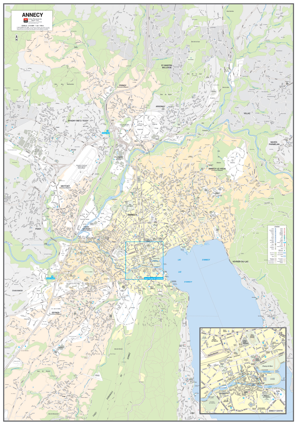 Poster du plan de ville d'Annecy