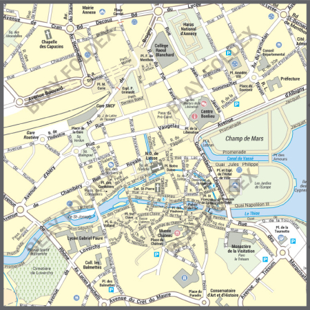 Poster du plan de ville d'Annecy