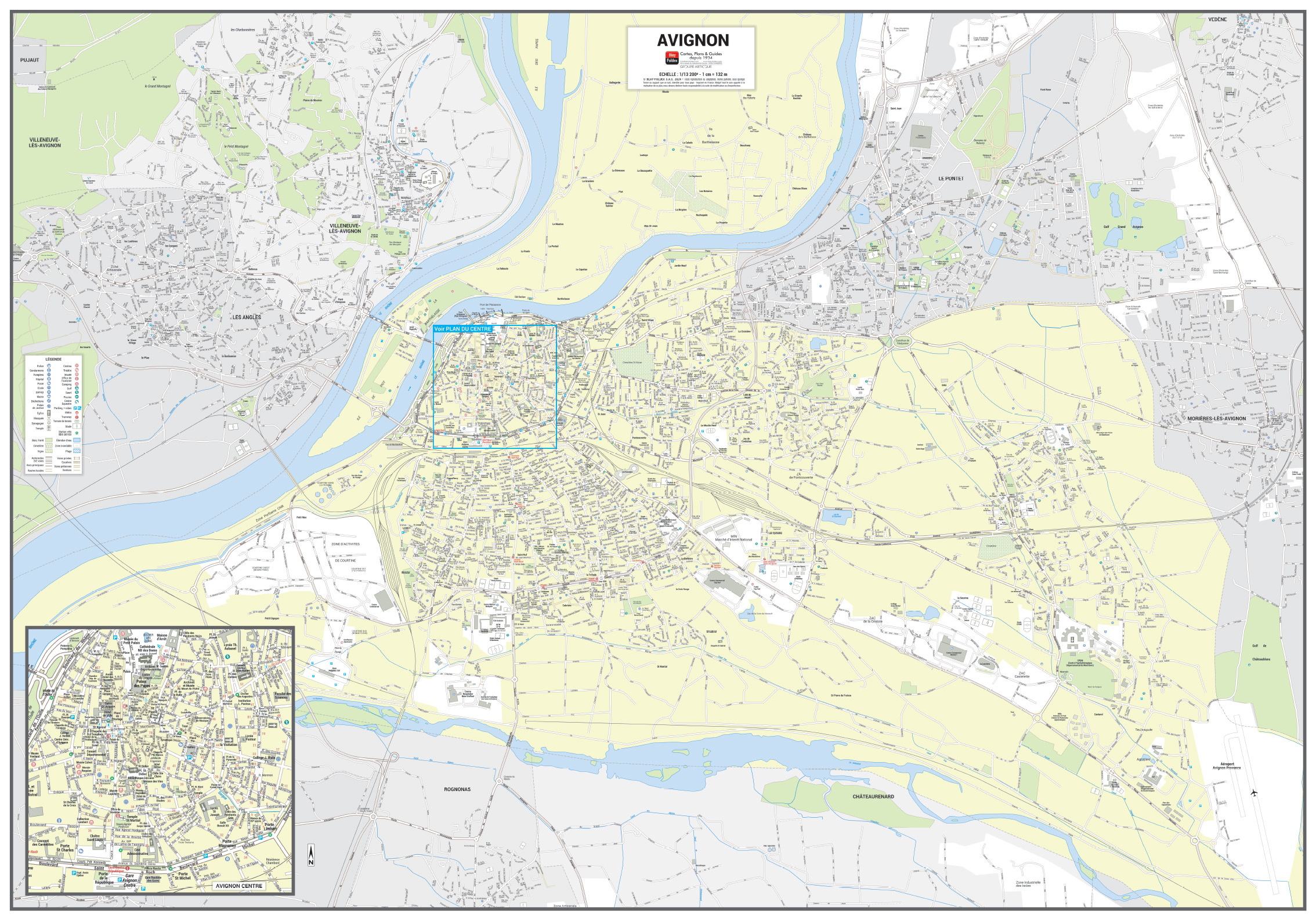 Poster du plan de ville d'Avignon