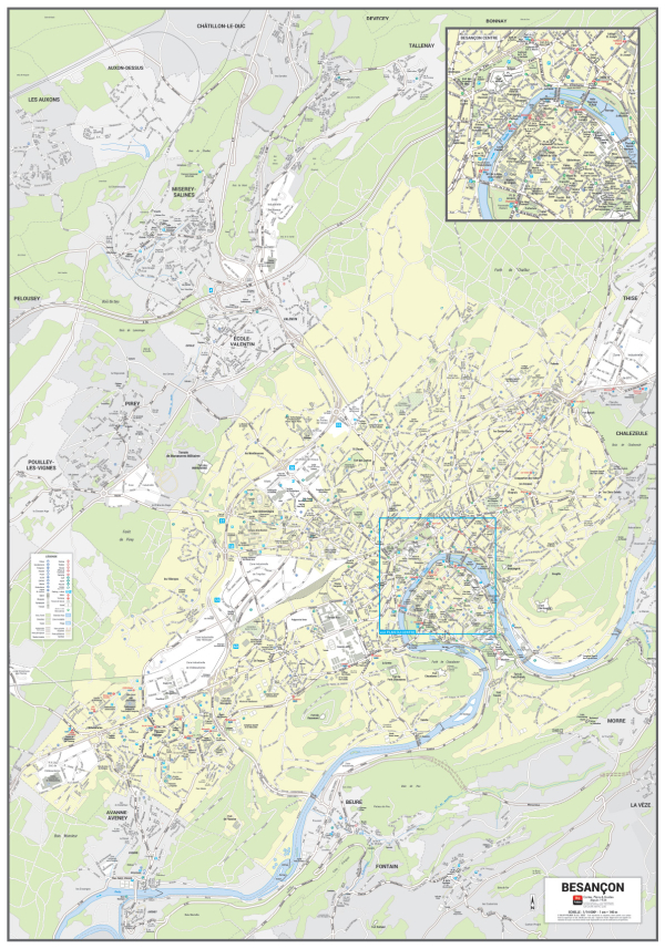 Poster du plan de ville de Besançon