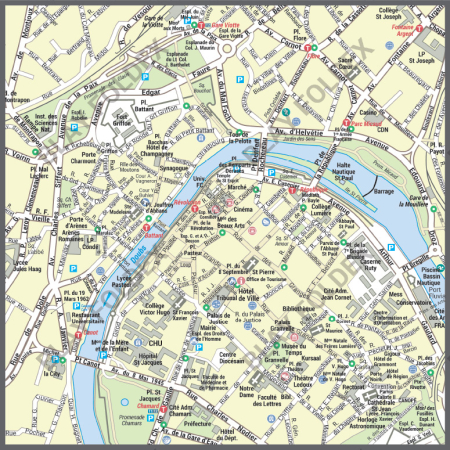 Poster du plan de ville de Besançon