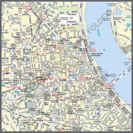 Poster du plan de ville de Bordeaux