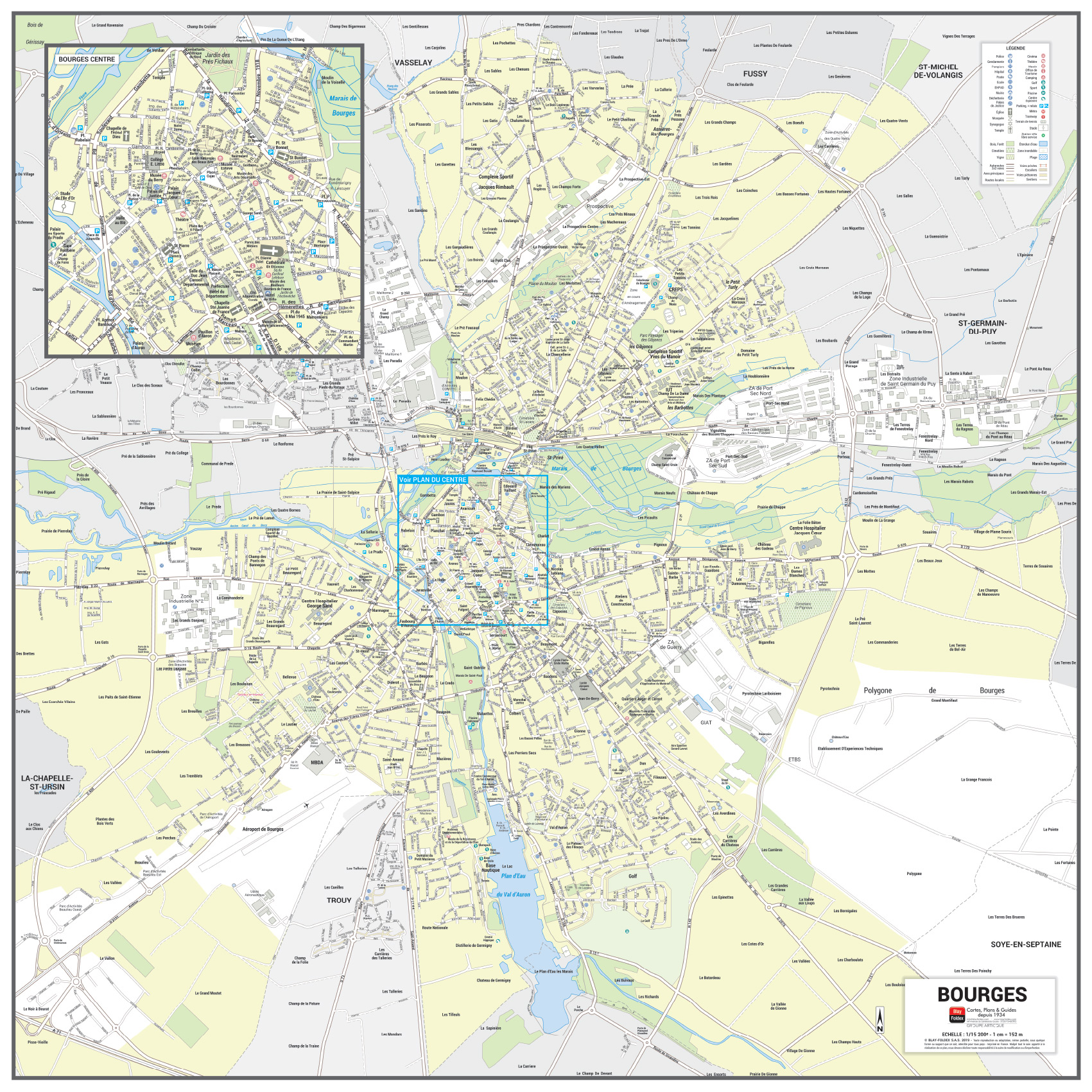 Poster du plan de ville de Bourges