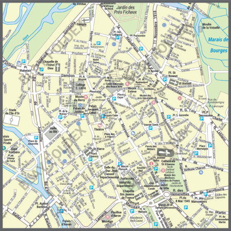 Poster du plan de ville de Bourges