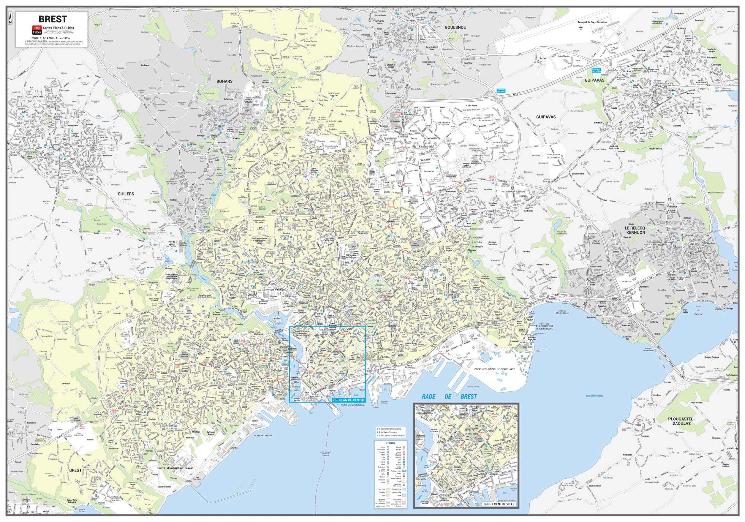 Poster du plan de ville de Brest