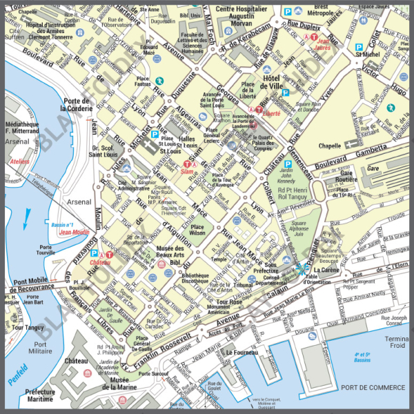 Poster du plan de ville de Brest