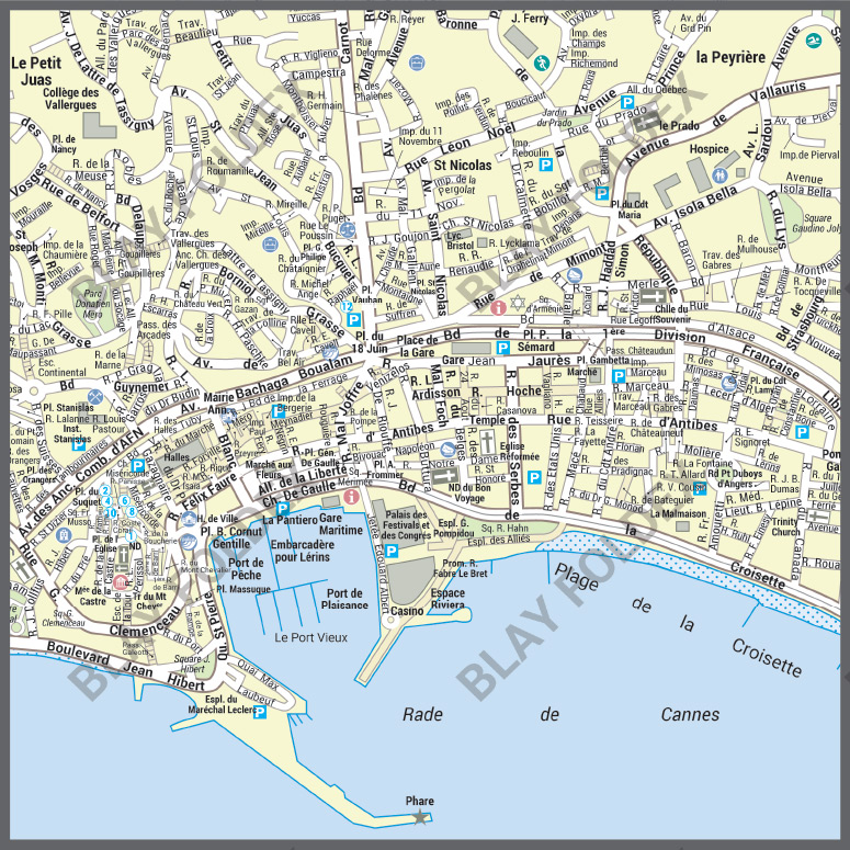 Poster du plan de ville de Cannes