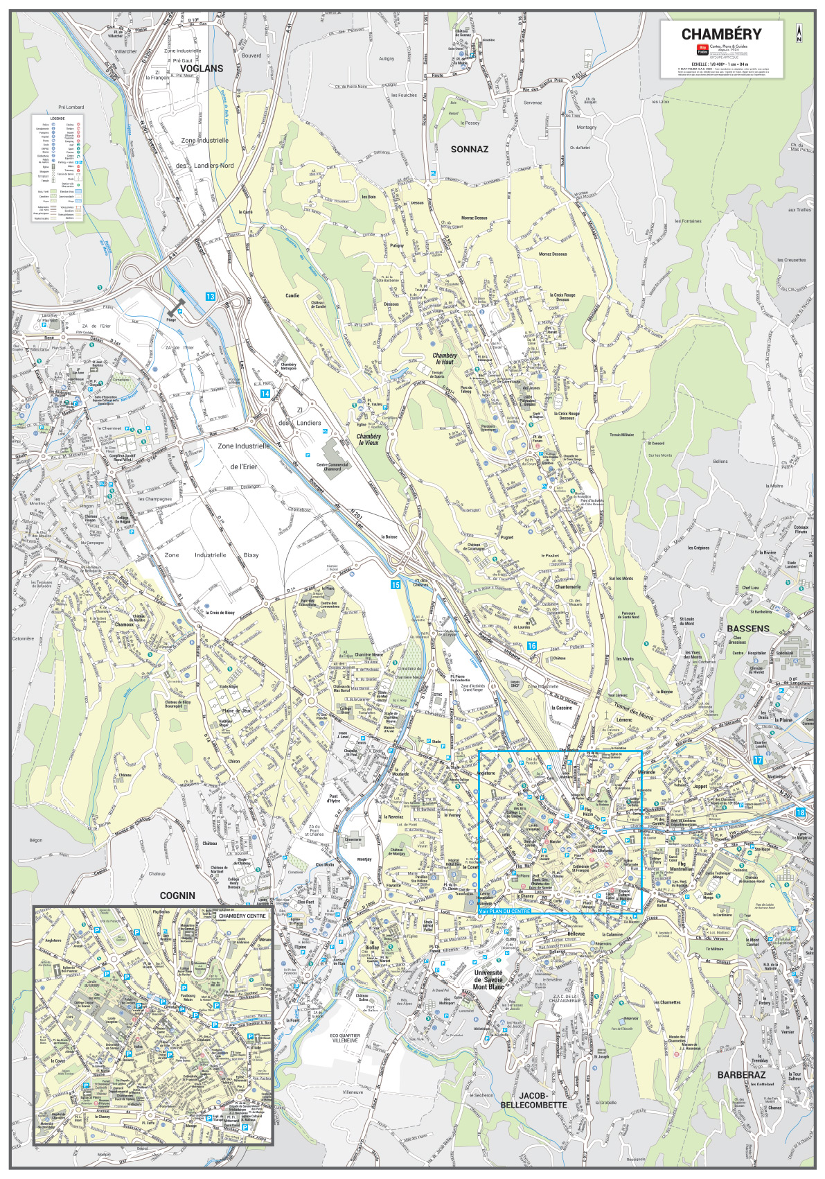 Poster du plan de ville de Chambéry